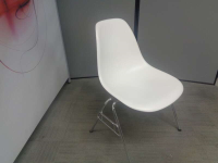 Vitra Eames White Plastic Side Chair DSS 