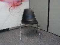 Vitra Eames Black Plastic Side Chair DSS 