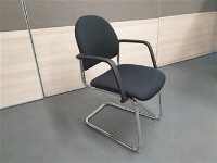 Pledge Round Black Cantilever Meeting Chair