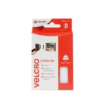 VELCRO® Brand Stick-on tape 1m x 20mm WHITE