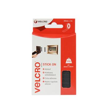 VELCRO® Brand Stick-on tape 1m x 20mm BLACK