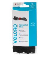 VELCRO Brand 15 adjustable ties 20cm x 12mm BLACK
