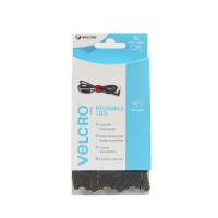 VELCRO Brand 6 adjustable ties 20cm x 12mm BLACK