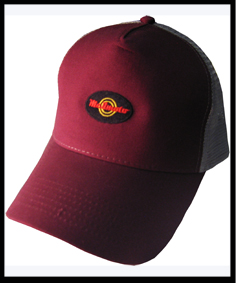 Burgundy & Grey Embroidered Paddock Cap with Adjustable Strap Fitting
