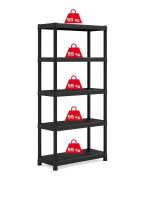 Flat Packed 55kg Heavy Duty 5 Tier Solid Plastic Shelving Unit For The Garage