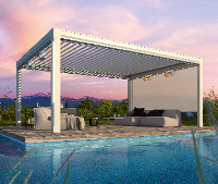 Artares Louvered Roof in Silver Aluminum