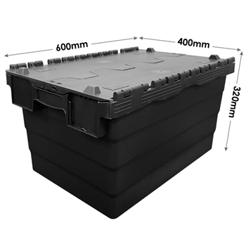 60 Litre - Medium Duty Eco Attached Lid Container Boxes