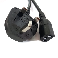 3 pin SASO (Saudi Arabian) Plug to IEC C13 - Type G - 2m