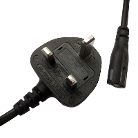 SASO (Saudi Arabian) 3 pin plug to IEC C7 Cloverleaf - Type G - 2m