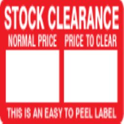 Stock Clearance Labels