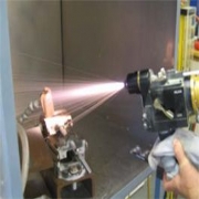 Flame spray ceramic cement installation 