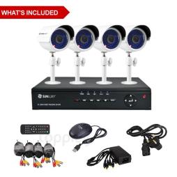 4CH Home Security Camera System Full D1 DVR 600TVL Outdoor CCTV Camera