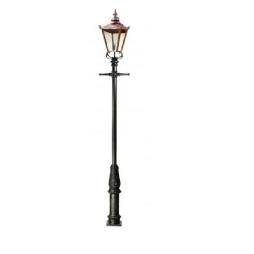 Fluted Lamp Post With Large Copper Lantern
